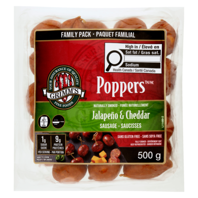 Grimm’s Saucisses jalapeño & cheddar 500 g, 2,20 $/100g