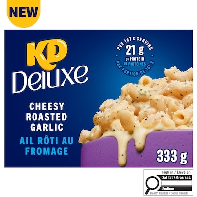 Kraft Kd Deluxe Cheesy Roasted Garlic Macaroni & Cheese Kit With Toppings 333 g, $1.05/100g