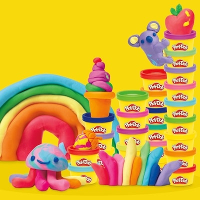 Play-Doh Pack de 50 pots arc-en-ciel, mini pots de pâte à modeler