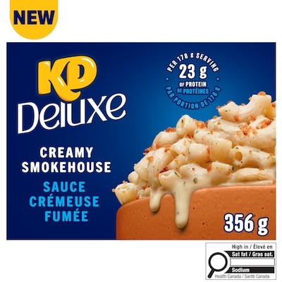 Kraft Kd Deluxe Creamy Smokehouse Macaroni & Cheese Kit With Toppings 356 g, $1.35/100g