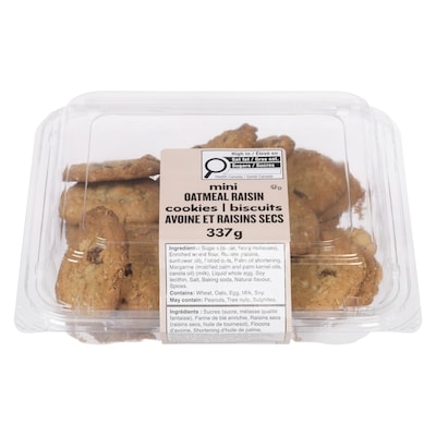 null Biscuits avoine et raisins secs 337 g, 1,34 $/100g