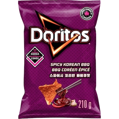 Doritos Spicy Korean BBQ Flavoured Tortilla Chips 210 g, $2.61/100g
