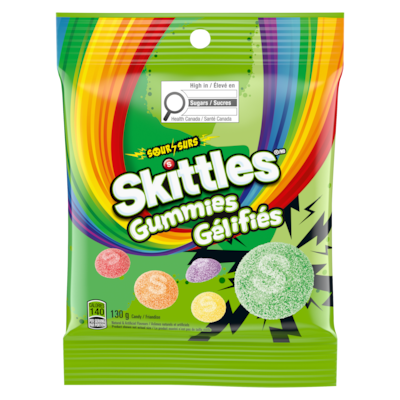 Skittles Friandise surs 130 g, 3,84 $/100g