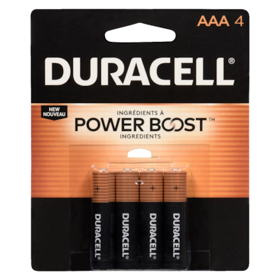 Duracell Alkaline Batteries AAA 4-Pack 4 ea, $1.25/1ea