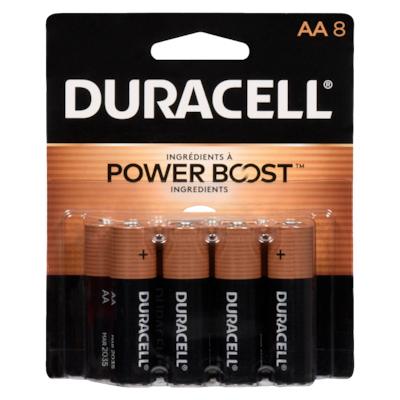 Duracell Alkaline Batteries AA 8-Pack 8 ea, $0.63/1ea