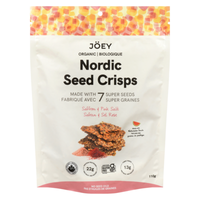 Joey’s Nordic seed crisps safran & sel rose 110 g, 8,18 $/100g