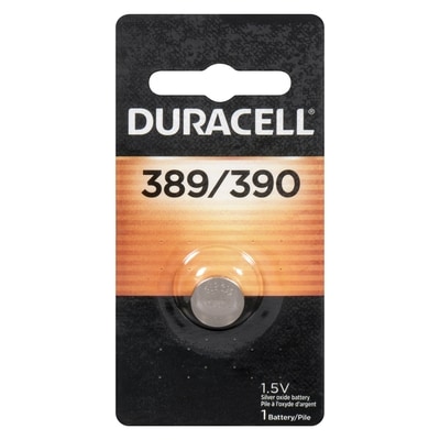 Duracell 1.5v pile à l'oxyde d'argent 389/390 1 ea, 7,50 $/1ch