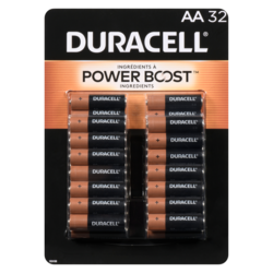 Duracell Piles alcalines aa 32 32 ea, 0,88 $/1ch