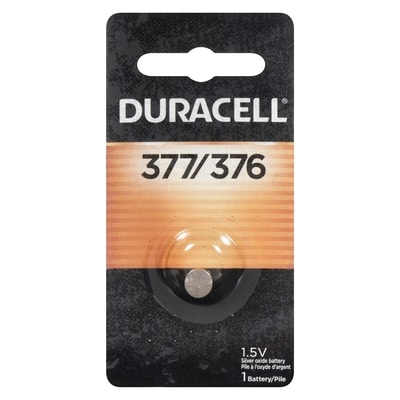 Duracell Silver Oxide Battery D377/376b 1 ea, $9.00/1ea