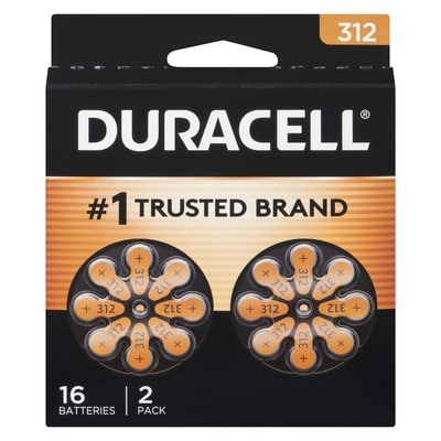 Duracell Batteries Zinc Air 1.45 V 312 16 ea, $1.75/1ea