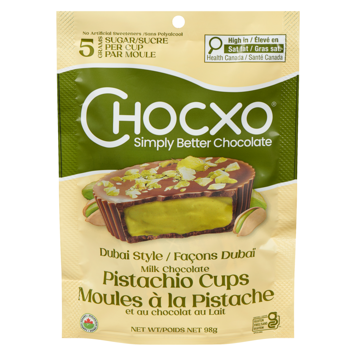 ChocXO Milk Chocolate Pistachio Cups