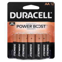 Duracell Piles alcalines aa 12 12 ea, 1,42 $/1ch