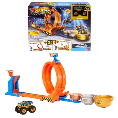 Hot Wheels Monster Trucks Loop-and-Flip Trophy Challenge Playset 1 ea, $34.00/1ea