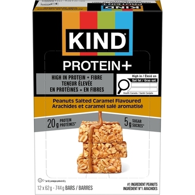 Kind bar Protein+ Peanuts Salted Carmel Flavoured 12x62.0 g, $4.30/100g