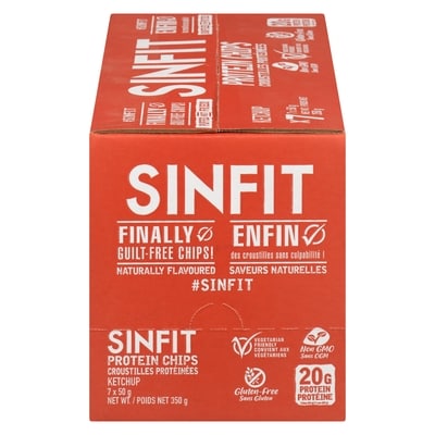SINFIT Protein Chips, Ketchup 50 g, $9.58/100g