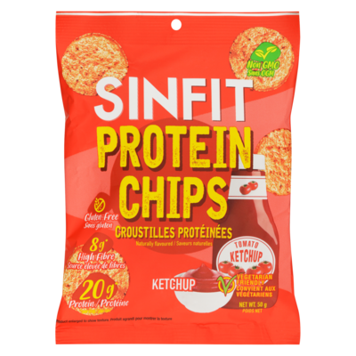 SINFIT Chips protéinées ketchup 50 g, 8,98 $/100g