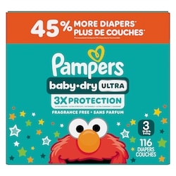 Pampers Baby Dry Ultra Diapers, Size 3, (16-28 lbs), 116 Count 116 ea, $0.29/1ea