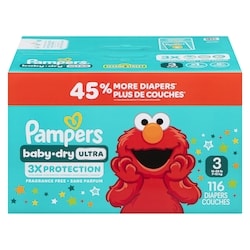 Pampers Baby Dry Ultra Diapers, Size 3 (16-28 lbs), 116 Count, Absorbent Disposable Diapers 116 ea, $0.29/1ea