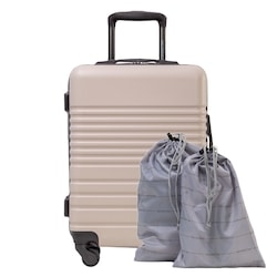 MILLENNIUM BY TRAVELWAY 20" Hardside Carry-On Spinner Luggage with Laundry Bag and Shoe Bag - Taupe 1 ea, $39.50/1ea