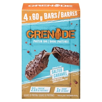 Grenade Carb Killa Protein Bar Chocolate Chip Salted Caramel Flavour 4 ea, $5.25/1ea