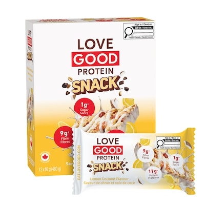 LOVE GOOD Chewy Nutty Lemon Coconut Bar Caddy 12x40.0 g, $7.29/100g