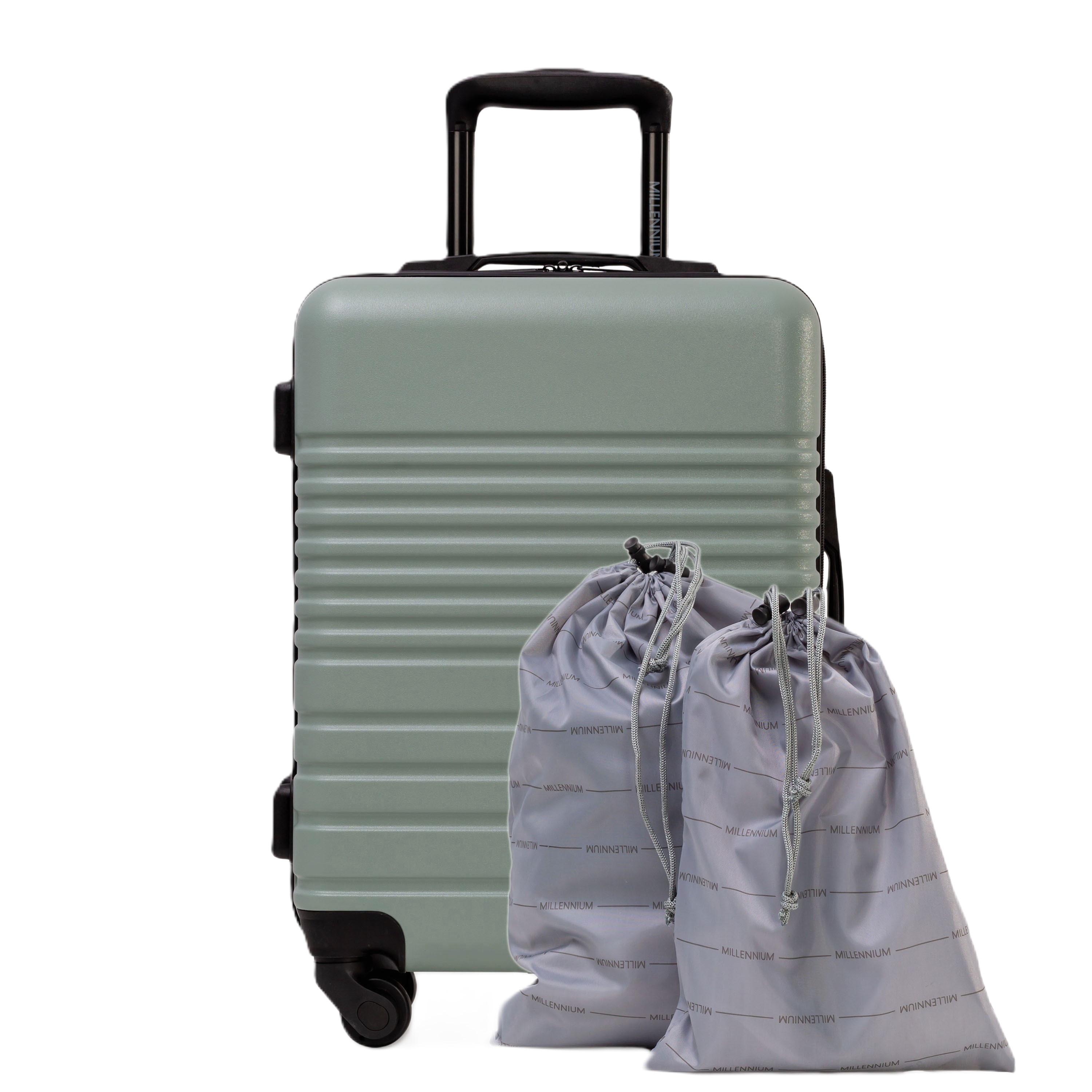 MILLENNIUM BY TRAVELWAY 20" Hardside Carry-On Spinner Luggage with Laundry Bag and Shoe Bag - Green 3 ea, $26.33/1ea