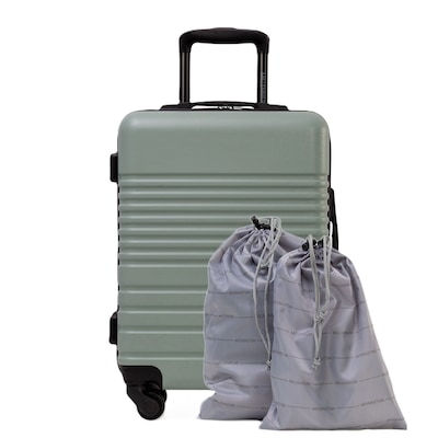 MILLENNIUM BY TRAVELWAY 20" Hardside Carry-On Spinner Luggage with Laundry Bag and Shoe Bag - Green 3 ea, $23.00/1ea