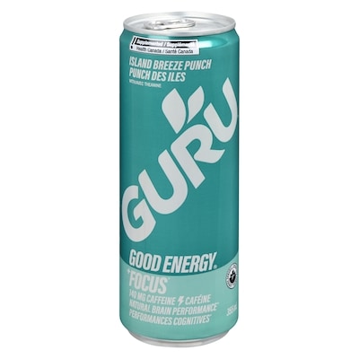 Guru Energy Drink Island Breeze Punch With Theanine 355 ml, $1.35/100ml