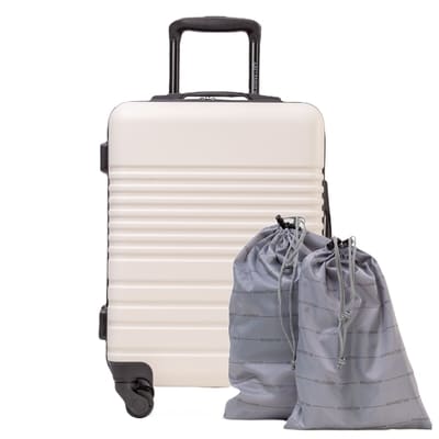 MILLENNIUM BY TRAVELWAY Bagage de cabine rigide de 20 pouces avec sac à linge et sac à chaussures - Crème 3 ea, 23,00 $/1ch