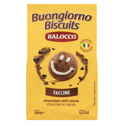 Balocco Cookies Faccine 350 g, $1.65/100g