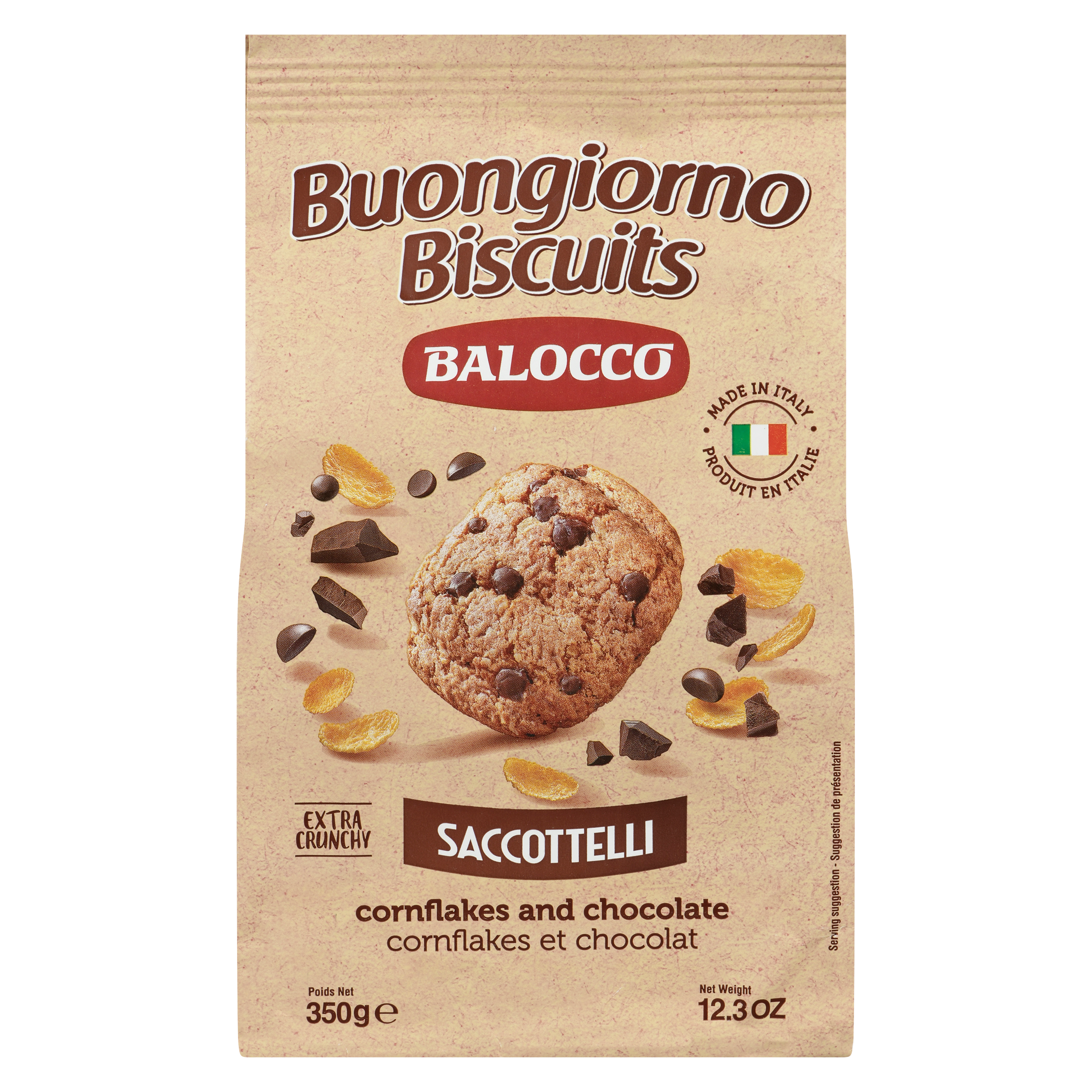 Balocco Cookie Saccottelli 350 g, $1.65/100g