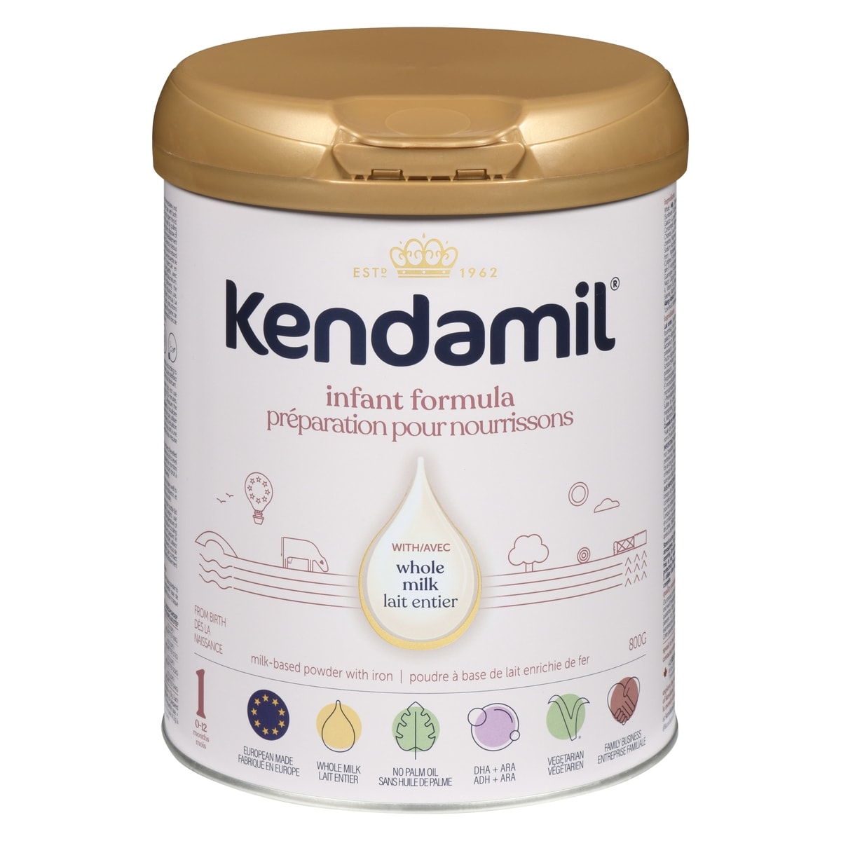 Kendamil Préparation pour nourrissons 0-12 mois 800 g, 5,62 $/100g