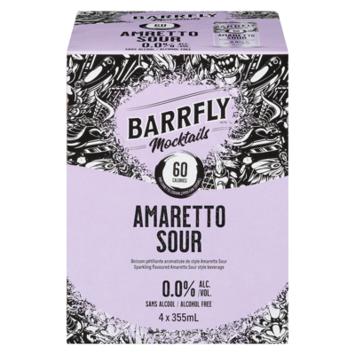 Barrfly Sparkling Flavoured Amaretto Sour Style Beverage 4x355.0 ml, $0.84/100ml