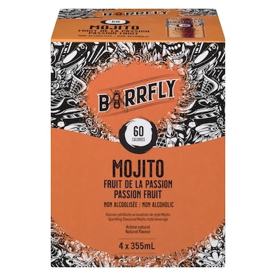 Barrfly Sparkling Flavoured Mojito Style Beverage Passion Fruit 4x355.0 ml, $0.84/100ml