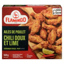 Flamingo Ailes de poulet chili doux et lime 550 g, 3,09 $/100g