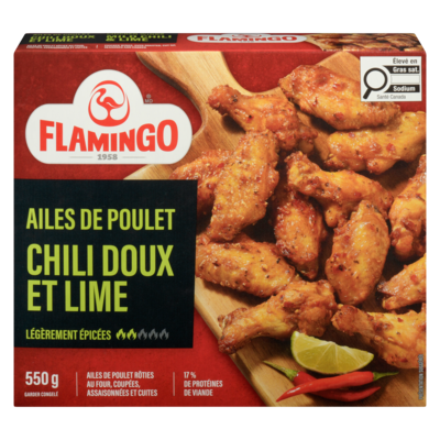 Flamingo Ailes de poulet chili doux et lime 550 g, 3,09 $/100g