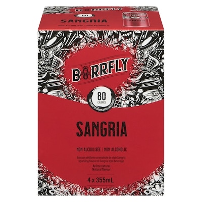 Barrfly Sparkling Flavoured Sangria Style Beverage 4x355.0 ml, $0.84/100ml