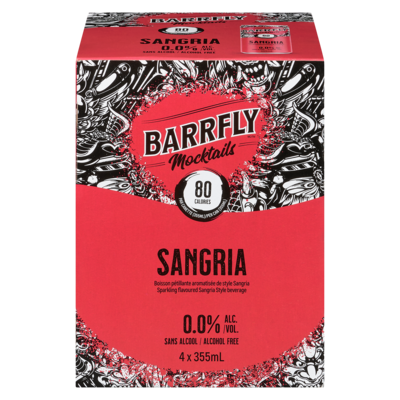 Barrfly Sparkling Flavoured Sangria Style Beverage 4x355.0 ml, $0.84/100ml