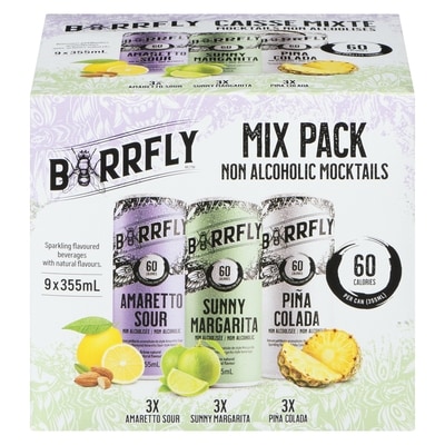 Barrfly Sparkling Flavoured Beverages With Natural Flavours Mix Pack 9x355.0 ml, $0.52/100ml