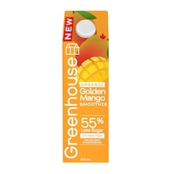Greenhouse Golden Mango Organic Smoothie, Low Sugar 900 ml, $0.89/100ml