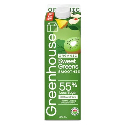 Greenhouse Sweet Greens Organic Green Smoothie, No Added Sugar 900 ml, $0.89/100ml