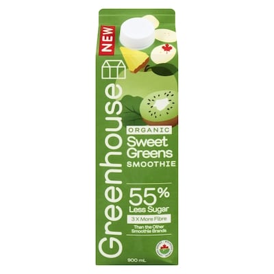 Greenhouse Smoothie Organic Sweet Greens 900 ml, $1.44/100ml