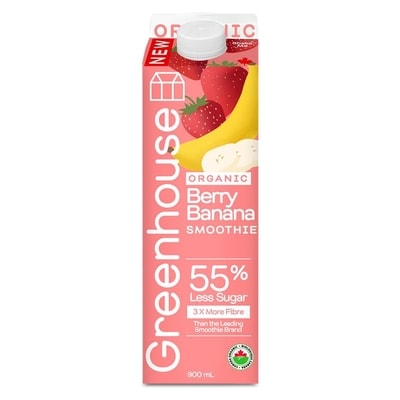 Greenhouse Berry Banana Organic Fruit Smoothie, No Added Sugar 900 ml, $1.44/100ml