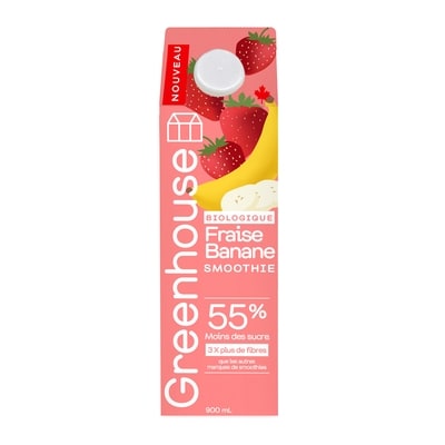Greenhouse Fraise Banane Smoothie 900mL 900 ml, 1,44 $/100ml