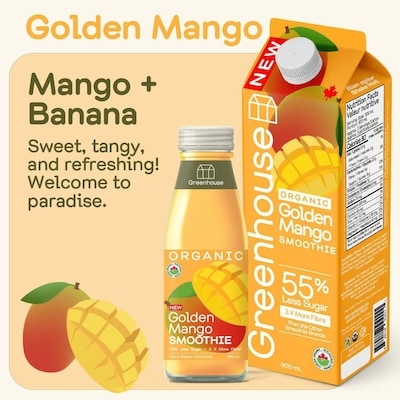 Golden Mango Organic Fruit Smoothie, No Added Sugar