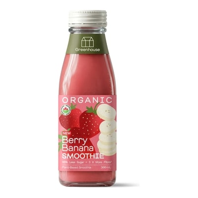 Greenhouse Berry Banana Organic Fruit Smoothie, No Added Sugar 300 ml, $2.00/100ml