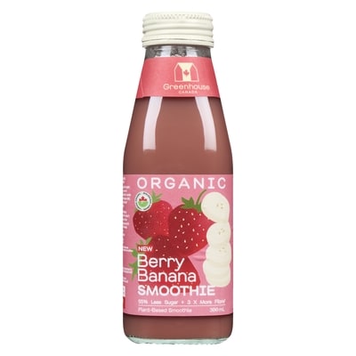 Greenhouse Plant-Based Smoothie Organic Berry Banana Smoothie 300 ml, $2.00/100ml