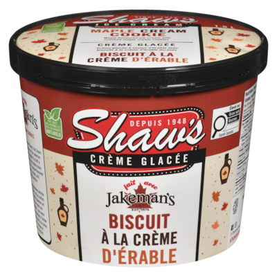 Shaw’s Crème glacée, biscuit à la crème d'érable 1500 ml, 0,63 $/100ml