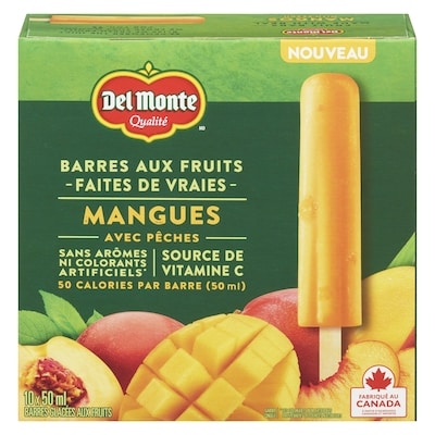 Del Monte Barre aux fruits mangue et pêche 10x50.0 ml, 2,40 $/100ml