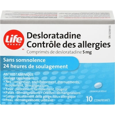 Life Desoloratadine contrôle des allergiescomprimés de desloratadine 5mg 10 ea, 1,00 $/1ch